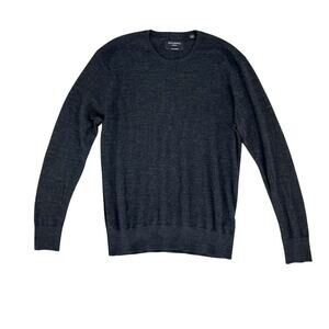 All Saints Sweater Medium Merino Wool Black Charcoal